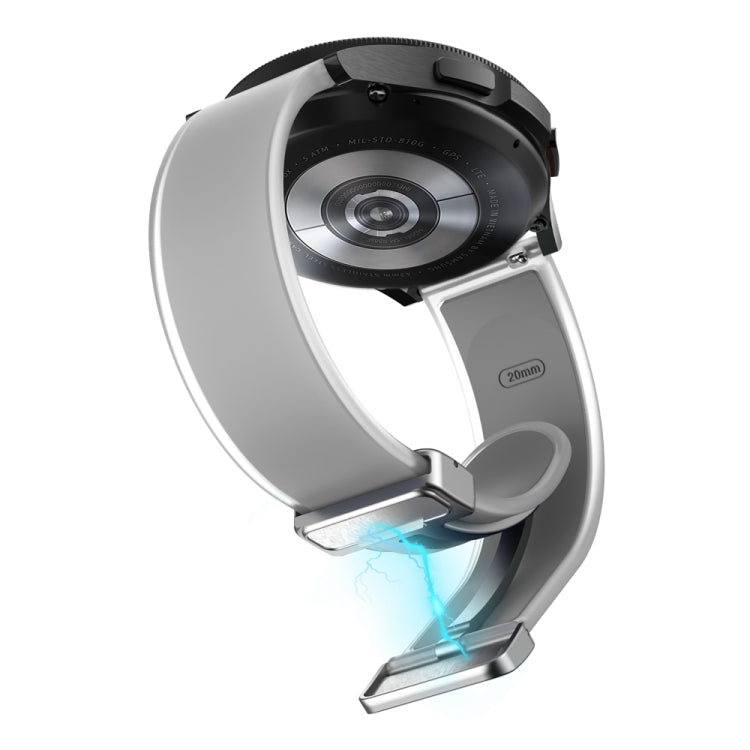 For Samsung Galaxy Watch6 / 5 / 4 Translucent Magnetic Silver Buckle Silicone Watch Band(Light Grey) - free shipping - PMc TechLife - Order now!