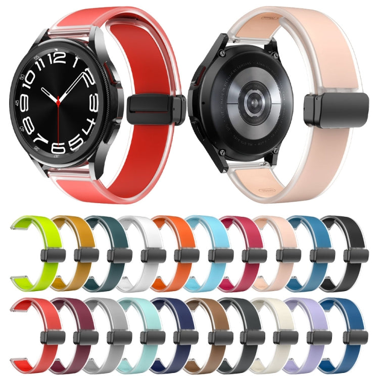 For Samsung Galaxy Watch6 / 5 / 4 Translucent Magnetic Black Buckle Silicone Watch Band(Wine Red) - free shipping - PMc TechLife - Order now!