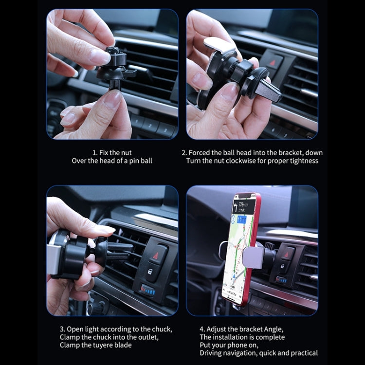 D7 Infrared lnduction Wireless Fast Charging Air Outlet Car Holder(Silver) - Wireless Charger Holders by PMC TechLife | Online Shopping South Africa | PMC TechLife | Buy Now Pay Later Mobicred