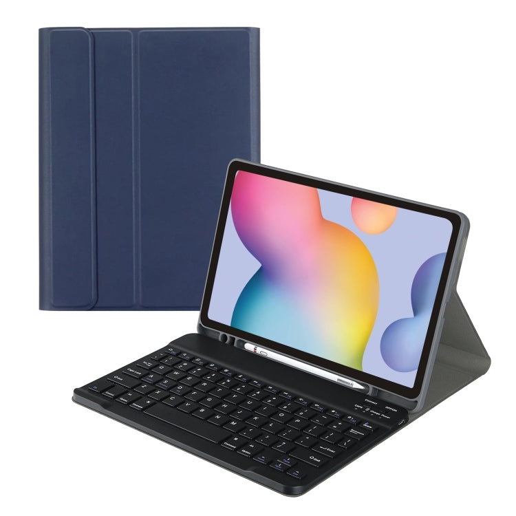 For Samsung Galaxy Tab A9+ Square Cap Bluetooth Keyboard Leather Case with Pen Slot(Dark Blue) - Samsung Keyboard by PMC TechLife | Online Shopping South Africa | PMC TechLife