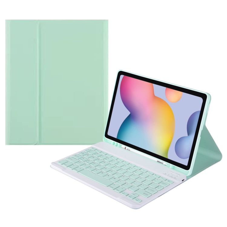 For Samsung Galaxy Tab A9+ Square Cap Bluetooth Keyboard Leather Case with Pen Slot(Green) - Samsung Keyboard by PMC TechLife | Online Shopping South Africa | PMC TechLife