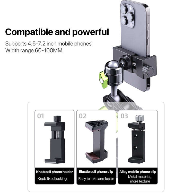 Single Suction Cup Pea Clamp Arm Holder 33cm with Metal Phone Clamp - Car Holders by PMC TechLife | Online Shopping South Africa | PMC TechLife | Buy Now Pay Later Mobicred