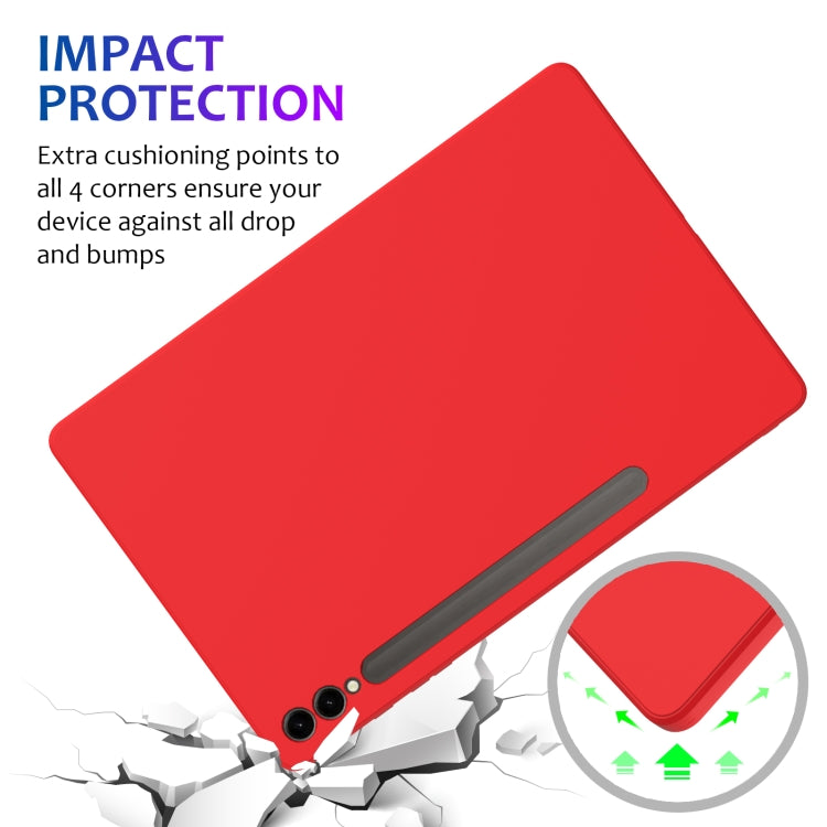 For Samsung Galaxy Tab S9+ Pure Color Liquid Silicone Shockproof Tablet Case(Red) - free shipping - PMC TechLife - Order now!
