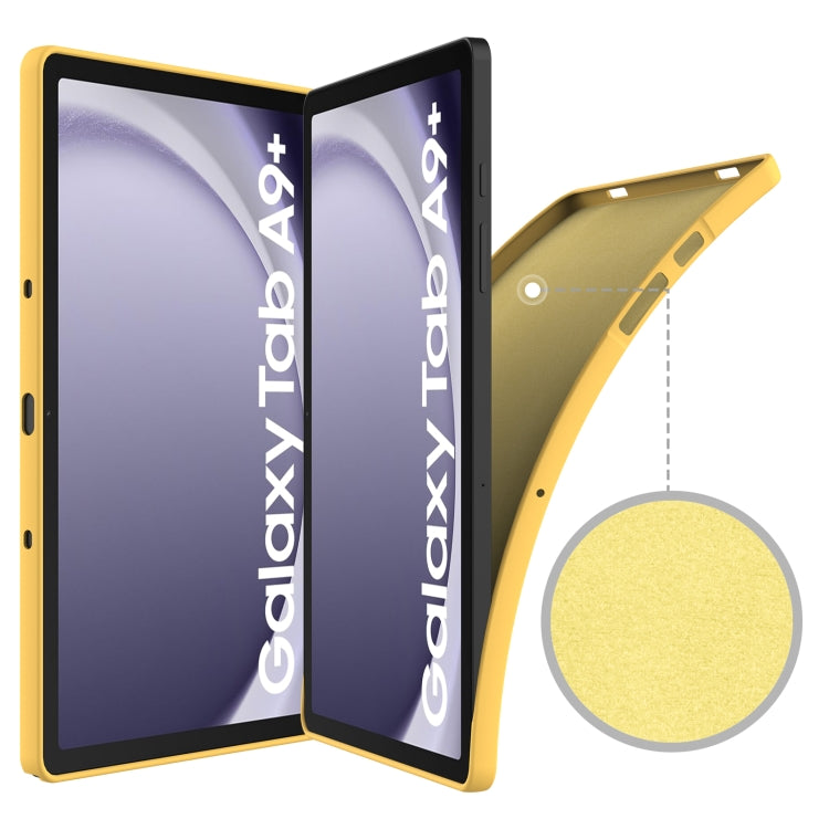 For Samsung Galaxy Tab A9+ Pure Color Liquid Silicone Shockproof Tablet Case(Yellow) - Galaxy Tab A9+ by PMC TechLife | Online Shopping South Africa | PMC TechLife | Buy Now Pay Later Mobicred