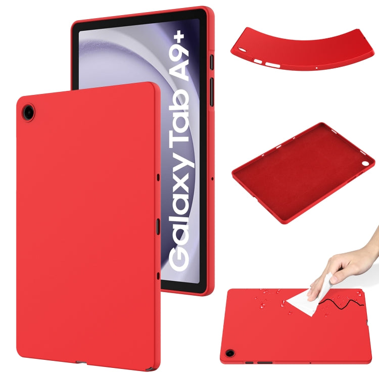 For Samsung Galaxy Tab A9+ Pure Color Liquid Silicone Shockproof Tablet Case(Red) - free shipping - PMC TechLife - Order now!