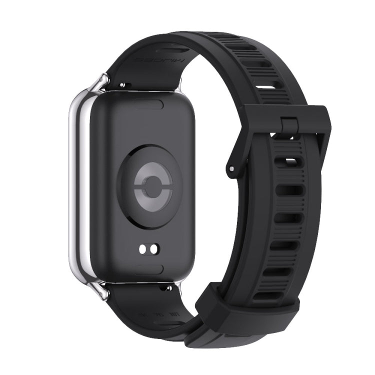 For Xiaomi Smart Band 9 Pro / 8 Pro Mijobs Flat Hole Breathable Silicone Watch Band(Black+Silver) - free shipping - PMc TechLife - Order now!
