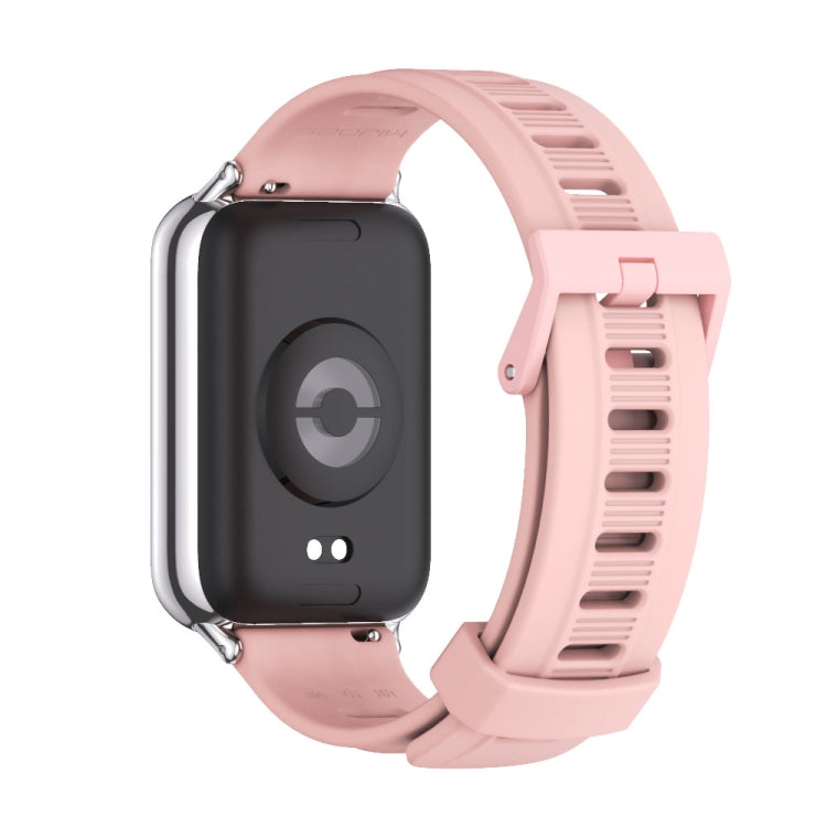 For Xiaomi Smart Band 9 Pro / 8 Pro Mijobs Flat Hole Breathable Silicone Watch Band(Pink+Silver) - free shipping - PMc TechLife - Order now!