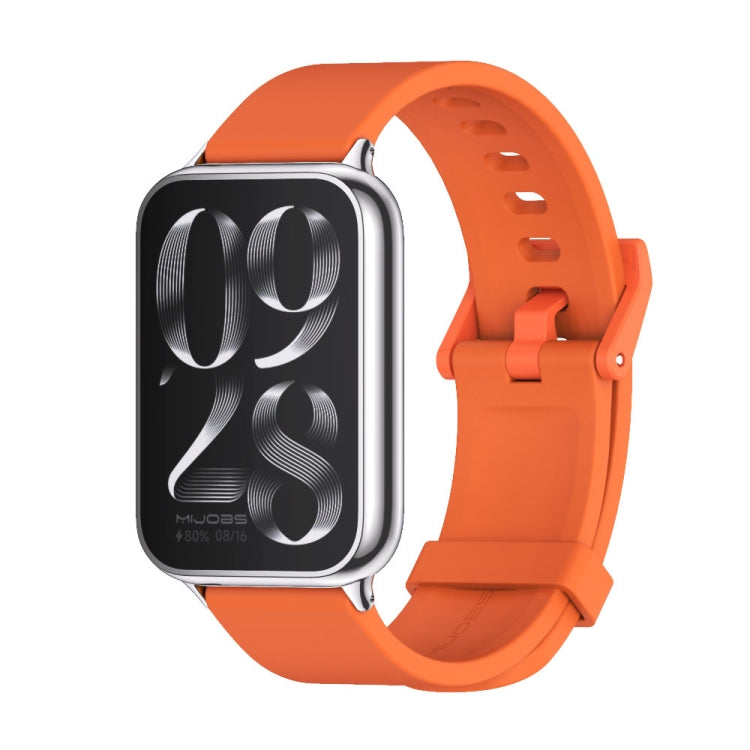 For Xiaomi Smart Band 9 Pro / 8 Pro Mijobs Silicone Breathable Watch Band(Orange Silver) - Watch Bands by MIJOBS | Online Shopping South Africa | PMc TechLife | Buy Now Pay Later Mobicred