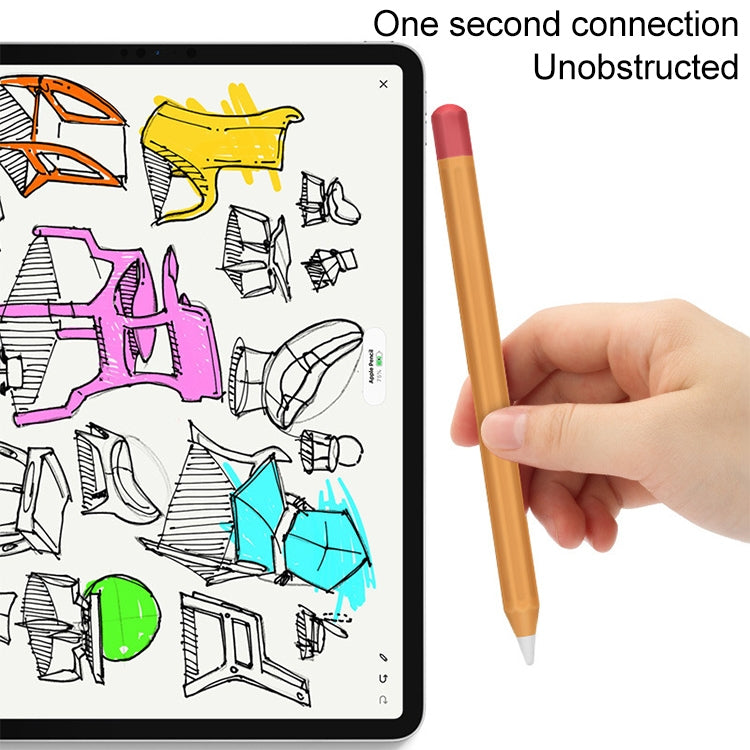 For Apple Pencil 1 Stylus Touch Pen Split Contrast Color Silicone Protective Case(Retro Orange Red) - free shipping - PMc TechLife - Order now!