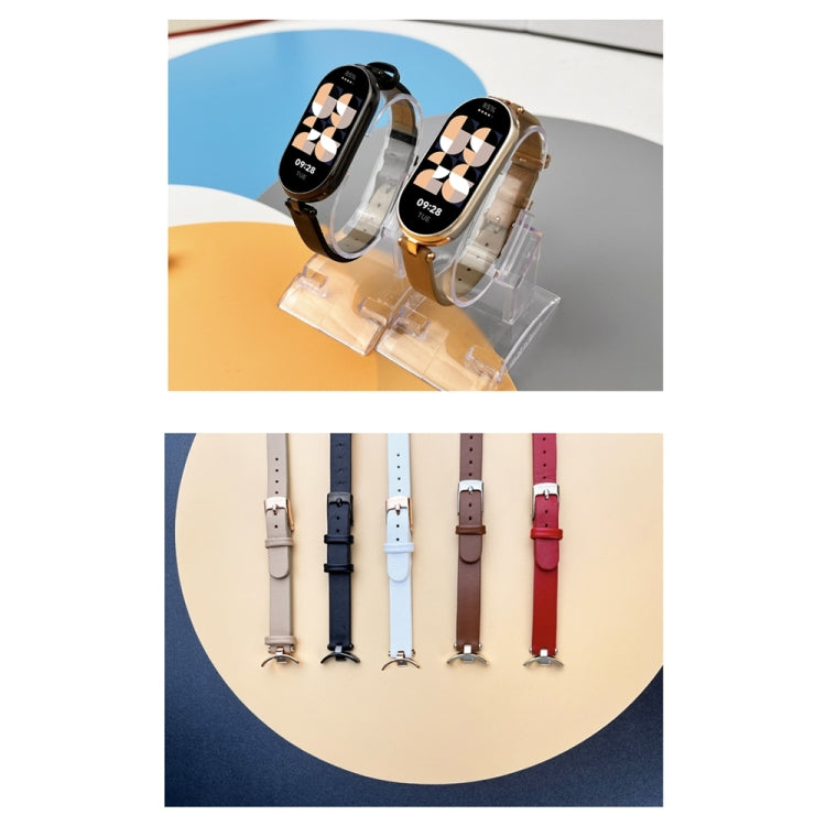 For Xiaomi Smart Band 10 / 9 / 8 Mijobs First Layer Cowhide Watch Band(White Rose Gold) - free shipping - PMC TechLife - Order now!