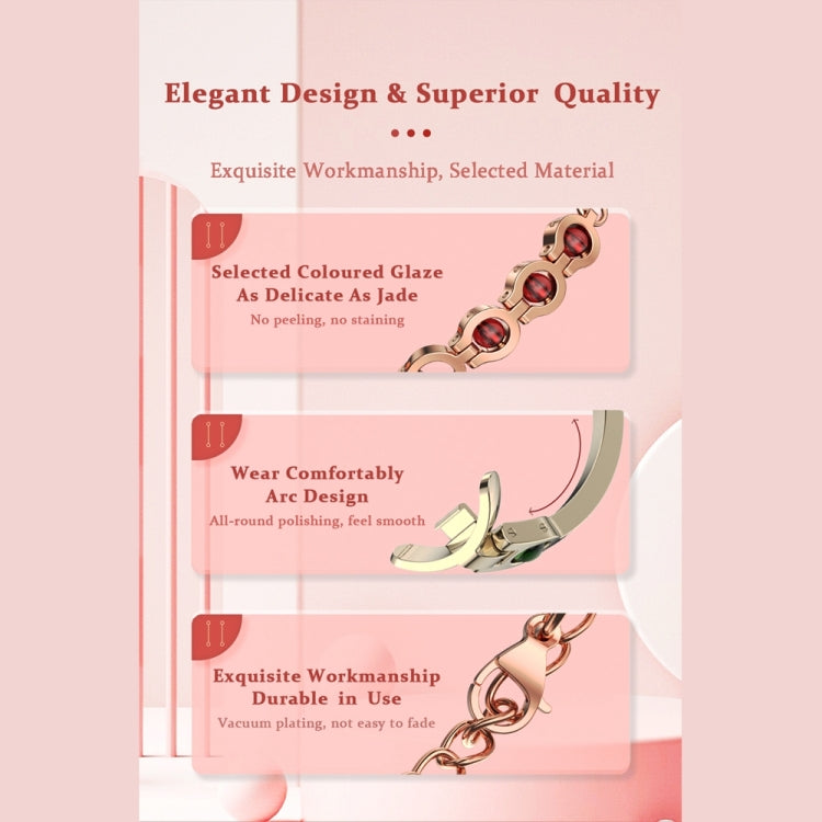 For Xiaomi Mi Band 8 Mijobs Ruyi Beauty Bracelet Watch Band(Rose Gold Red) - Watch Bands by MIJOBS | Online Shopping South Africa | PMC TechLife