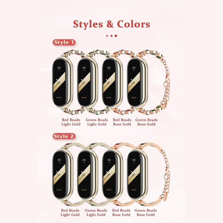 For Xiaomi Smart Band 10 / 9 / 8 Mijobs Ruyi Beauty Bracelet Watch Band(Light Gold Green) - free shipping - PMC TechLife - Order now!