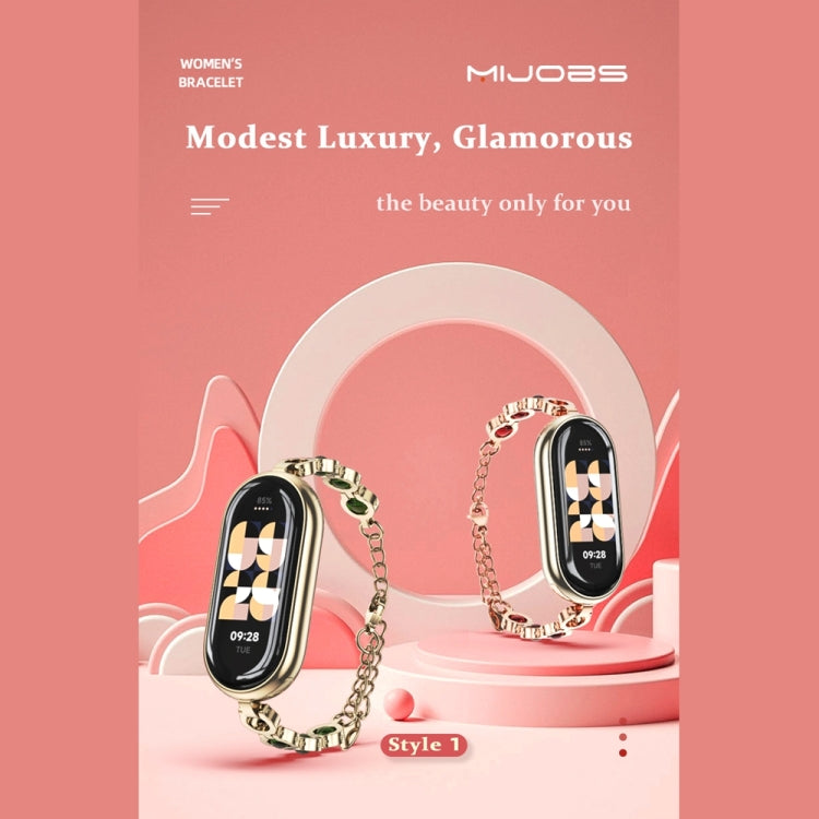 For Xiaomi Smart Band 10 / 9 / 8 Mijobs Mermaid Beauty Bracelet Watch Band(Light Gold Red) - free shipping - PMC TechLife - Order now!