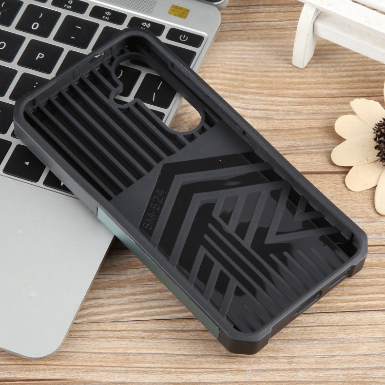 For Samsung Galaxy S24 5G Camera Shield Card Slot PC+TPU Phone Case(Dark Green) - Galaxy S24 5G Cases by PMC TechLife | Online Shopping South Africa | PMC TechLife