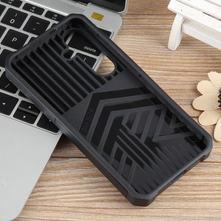 For Samsung Galaxy S24 5G Camera Shield Card Slot PC+TPU Phone Case(Black) - Galaxy S24 5G Cases by PMC TechLife | Online Shopping South Africa | PMC TechLife
