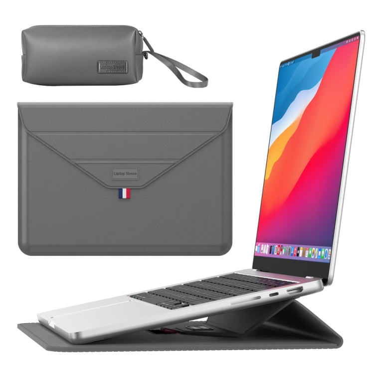 For 13/14 inch Envelope Holder Laptop Sleeve Bag with Accessories Bag(Grey) - Other by PMC Jewellery | Online Shopping South Africa | PMC Jewellery | Buy Now Pay Later Mobicred