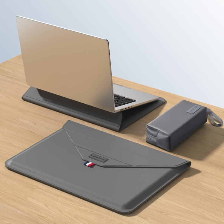 For 13/14 inch Envelope Holder Laptop Sleeve Bag with Accessories Bag(Grey) - Other by PMC Jewellery | Online Shopping South Africa | PMC Jewellery | Buy Now Pay Later Mobicred