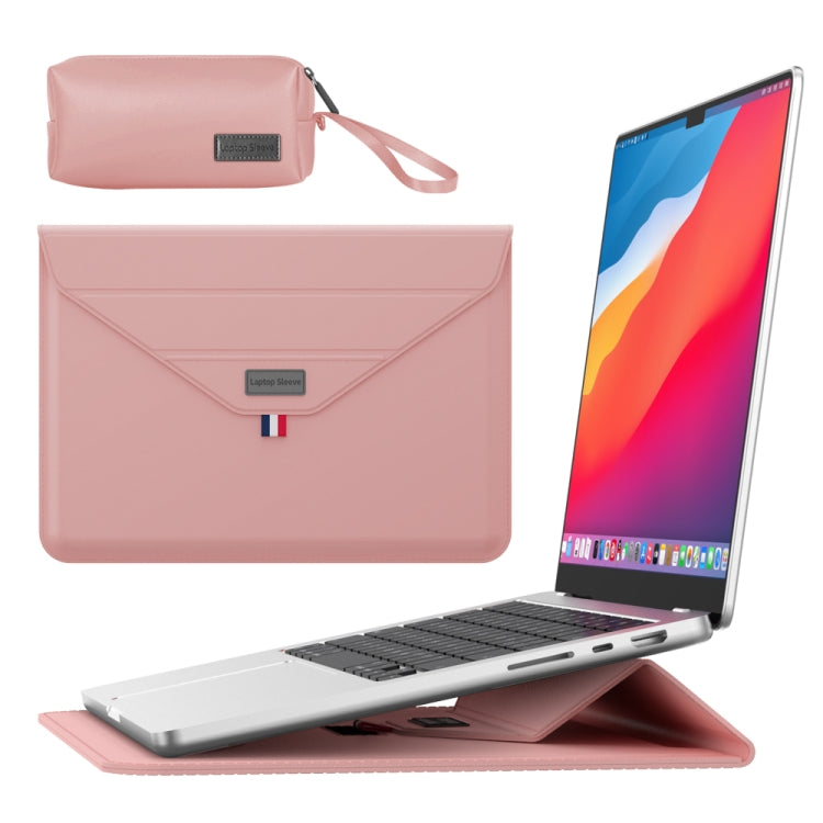 For 13/14 inch Envelope Holder Laptop Sleeve Bag with Accessories Bag(Pink) - Other by PMC Jewellery | Online Shopping South Africa | PMC Jewellery | Buy Now Pay Later Mobicred