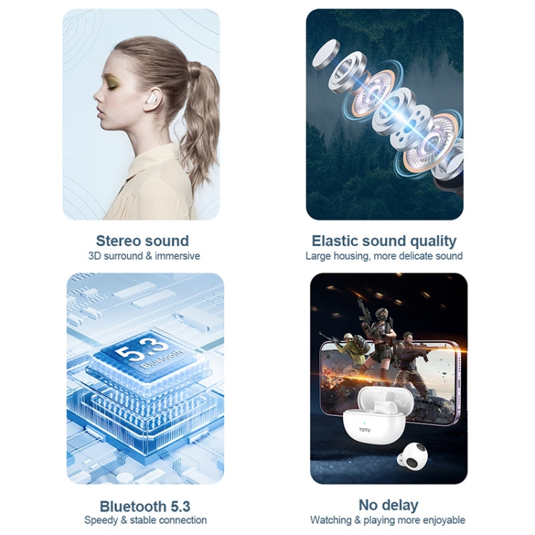 TOTU BE -17-TWS Bluetooth 5.3 Wireless Bluetooth Earphone(Black) - free shipping - PMC Jewellery - Order now!