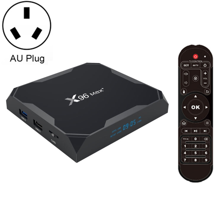 X96 max+ 4K Smart TV Box, Android 9.0, Amlogic S905X3 Quad-Core Cortex-A55,4GB+64GB, Support LAN, AV, 2.4G/5G WiFi, USBx2,TF Card, AU Plug - Amlogic S905 by PMC TechLife | Online Shopping South Africa | PMC TechLife | Buy Now Pay Later Mobicred
