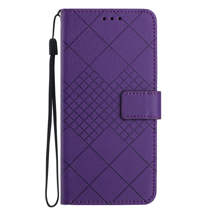 For Motorola Moto G Play 4G 2024 Rhombic Grid Texture Leather Phone Case(Purple) - free shipping - PMC Jewellery - Order now!
