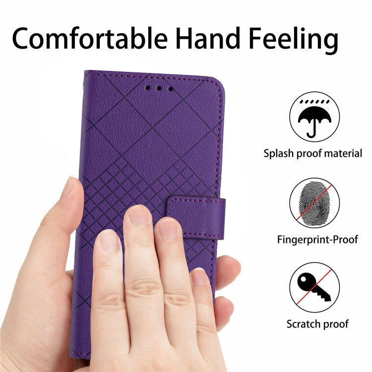 For Motorola Moto G Play 4G 2024 Rhombic Grid Texture Leather Phone Case(Purple) - free shipping - PMC Jewellery - Order now!
