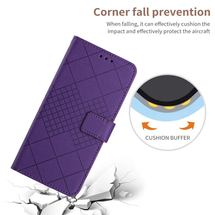 For Motorola Moto G Play 4G 2024 Rhombic Grid Texture Leather Phone Case(Purple) - free shipping - PMC Jewellery - Order now!