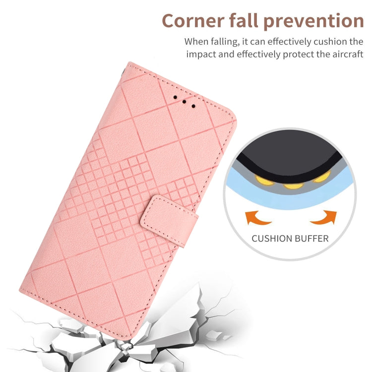 For Motorola Moto G Play 4G 2024 Rhombic Grid Texture Leather Phone Case(Pink) - Motorola Cases by PMC Jewellery | Online Shopping South Africa | PMC Jewellery | Buy Now Pay Later Mobicred
