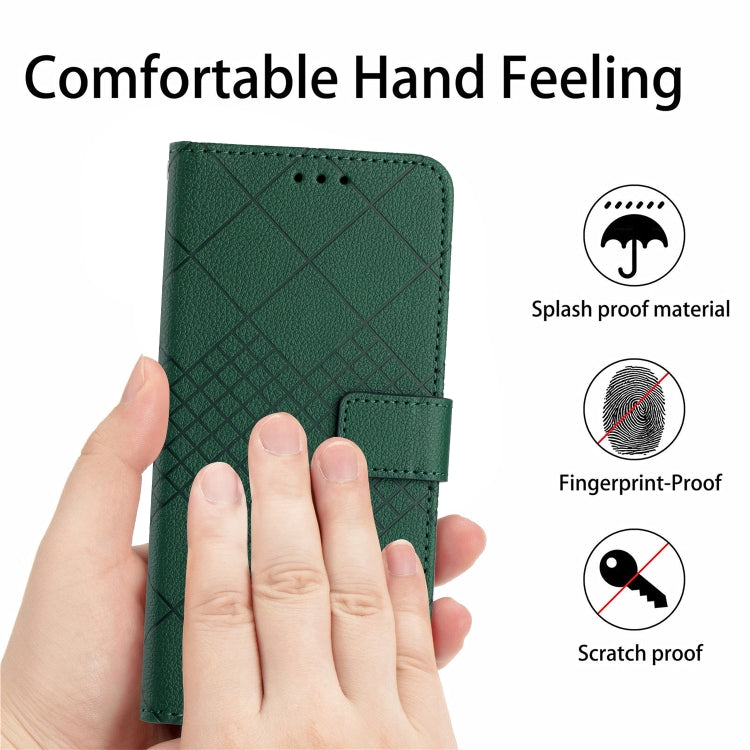For Motorola Moto G Play 5G 2024 Rhombic Grid Texture Leather Phone Case(Green) - free shipping - PMC Jewellery - Order now!