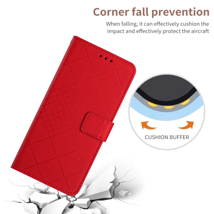 For Motorola Moto G Stylus 5G 2024 Rhombic Grid Texture Leather Phone Case(Red) - Motorola Cases by PMC Jewellery | Online Shopping South Africa | PMC Jewellery | Buy Now Pay Later Mobicred