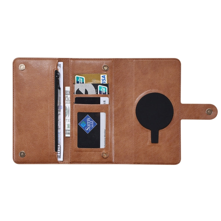 For iPhone 14 ViLi GV Series MagSafe Magnetic Zipper Leather Phone Case(Brown) - free shipping - PMC Jewellery - Order now!