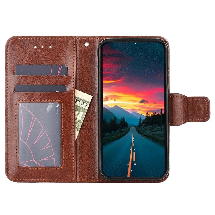 For Motorola Edge 5G 2024 Crystal Texture Leather Phone Case(Brown) - Motorola Cases by PMC Jewellery | Online Shopping South Africa | PMC Jewellery | Buy Now Pay Later Mobicred