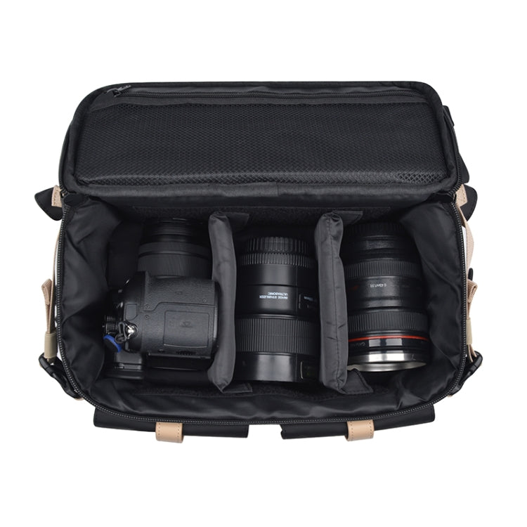 Cwatcun D90 Contrast Color Single Shoulder Camera Bag Outdoor Camera Bag Professional Crossbody Handbag, Size:30.5 x 19 x 20cm Large(Black) - free shipping - PMC TechLife - Order now!