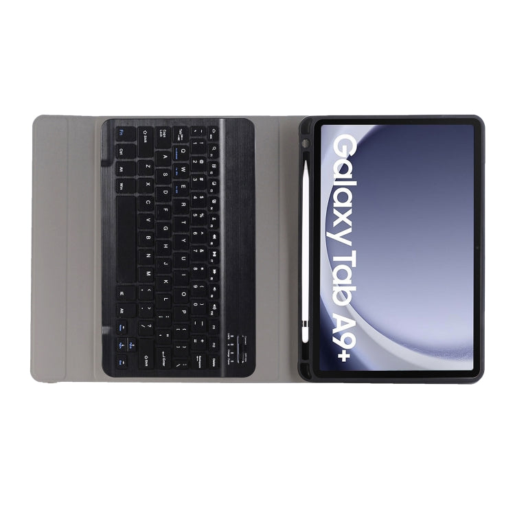 For Samsung Galaxy Tab A9+ X210/X215/X215 A09B Candy Color TPU Bluetooth Keyboard Leather Tablet Case with Pen Holder(Black) - Samsung Keyboard by PMC TechLife | Online Shopping South Africa | PMC TechLife