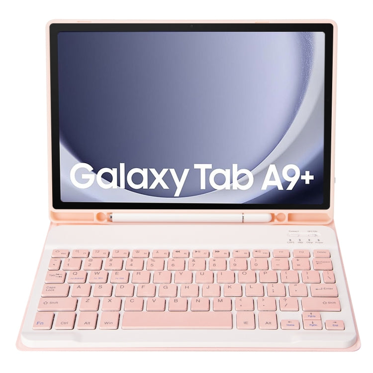 For Samsung Galaxy Tab A9+ X210/X215/X215 A09B Candy Color TPU Bluetooth Keyboard Leather Tablet Case with Pen Holder(Pink) - free shipping - PMC TechLife - Order now!