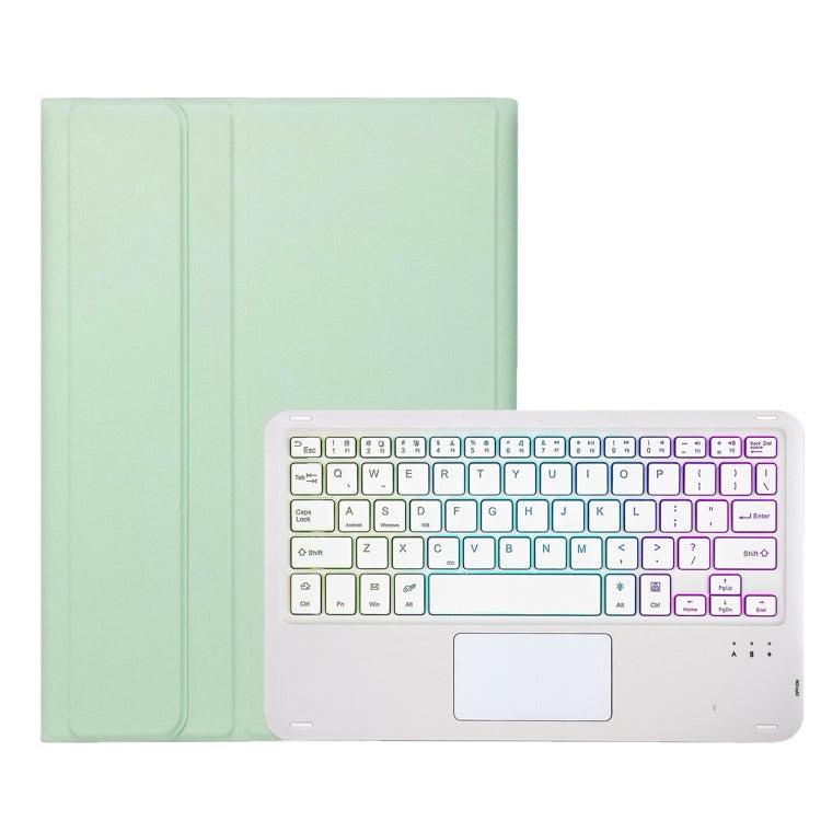 For Samsung Galaxy Tab A9+ X210/X215/X215 A09B-AS Candy Color Touch Backlight Bluetooth Keyboard Leather Tablet Case with Pen Holder(Light Green) - Samsung Keyboard by PMC TechLife | Online Shopping South Africa | PMC TechLife