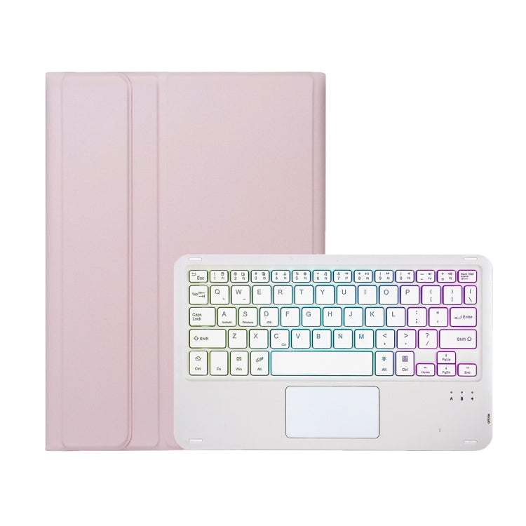 For Samsung Galaxy Tab A9+ X210/X215/X215 A09B-AS Candy Color Touch Backlight Bluetooth Keyboard Leather Tablet Case with Pen Holder(Pink) - free shipping - PMC TechLife - Order now!