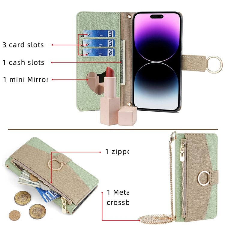 For Motorola Moto G54 5G EU Version Crossbody Litchi Texture Leather Phone Case(Green) - Motorola Cases by PMC TechLife | Online Shopping South Africa | PMC TechLife | Buy Now Pay Later Mobicred