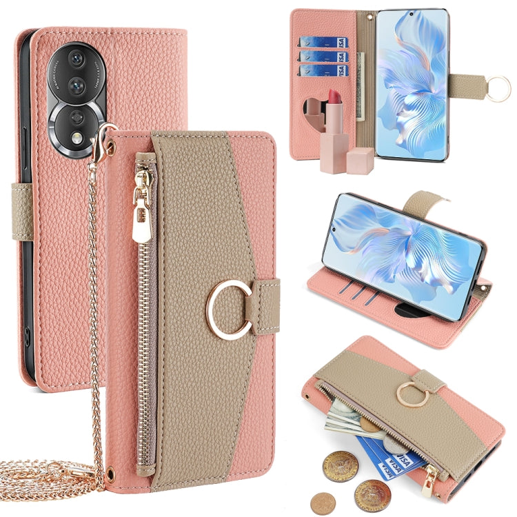 For Honor 80 Crossbody Litchi Texture Leather Phone Case(Pink) - free shipping - PMC TechLife - Order now!