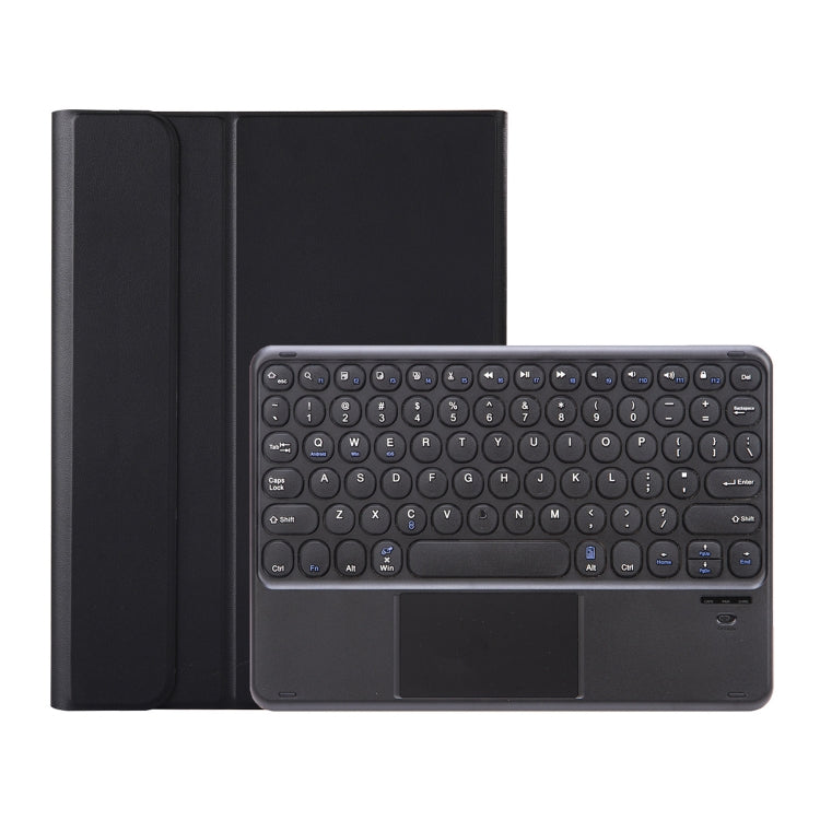 For Samsung Galaxy Tab A9+ X210/X215/X215 YA09B-A Candy Color TPU Round Keycap Touch Bluetooth Keyboard Leather Case with Pen Slot(Black) - Samsung Keyboard by PMC TechLife | Online Shopping South Africa | PMC TechLife
