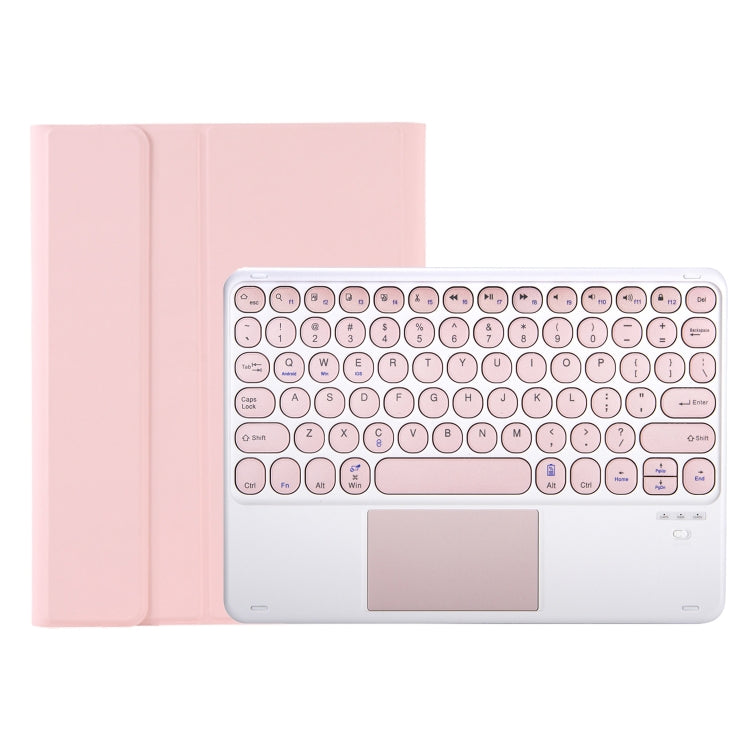 For Samsung Galaxy Tab A9+ X210/X215/X215 YA09B-A Candy Color TPU Round Keycap Touch Bluetooth Keyboard Leather Case with Pen Slot(Pink) - Samsung Keyboard by PMC TechLife | Online Shopping South Africa | PMC TechLife