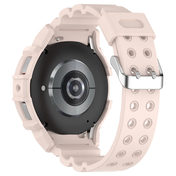 For Samsung Galaxy Watch 6 40mm Armor Silicone Watch Band + Watch Case Set(Pink) - Watch Bands by PMC TechLife | Online Shopping South Africa | PMC TechLife