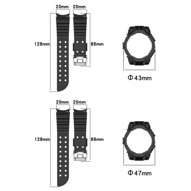 For Samsung Galaxy Watch 6 40mm Armor Silicone Watch Band + Watch Case Set(Purple) - Watch Bands by PMC Jewellery | Online Shopping South Africa | PMC Jewellery | Buy Now Pay Later Mobicred