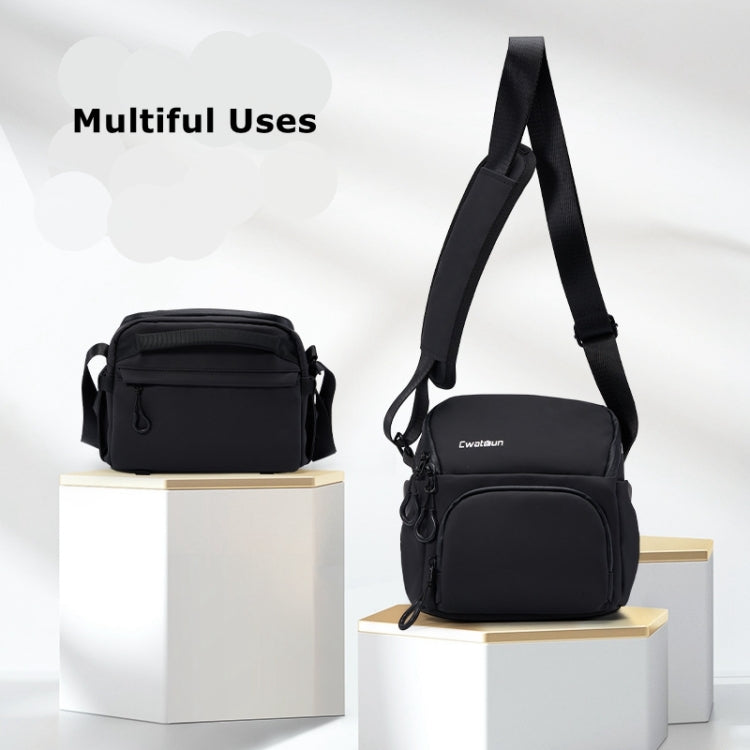 Cwatcun D101 Crossbody Camera Bag Photography Lens Shoulder Bag, Size:20 x 20.5 x 15cm(Black) - Strap Satchel by Cwatcun | Online Shopping South Africa | PMC TechLife | Buy Now Pay Later Mobicred
