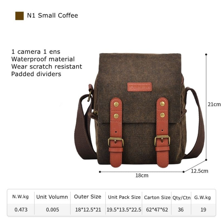 Cwatcun N1 Retro Multifunctional Canvas Waterproof Digital Camera Photography Bag, Size:18 x 12.5 x 21cm Coffee - free shipping - PMC TechLife - Order now!