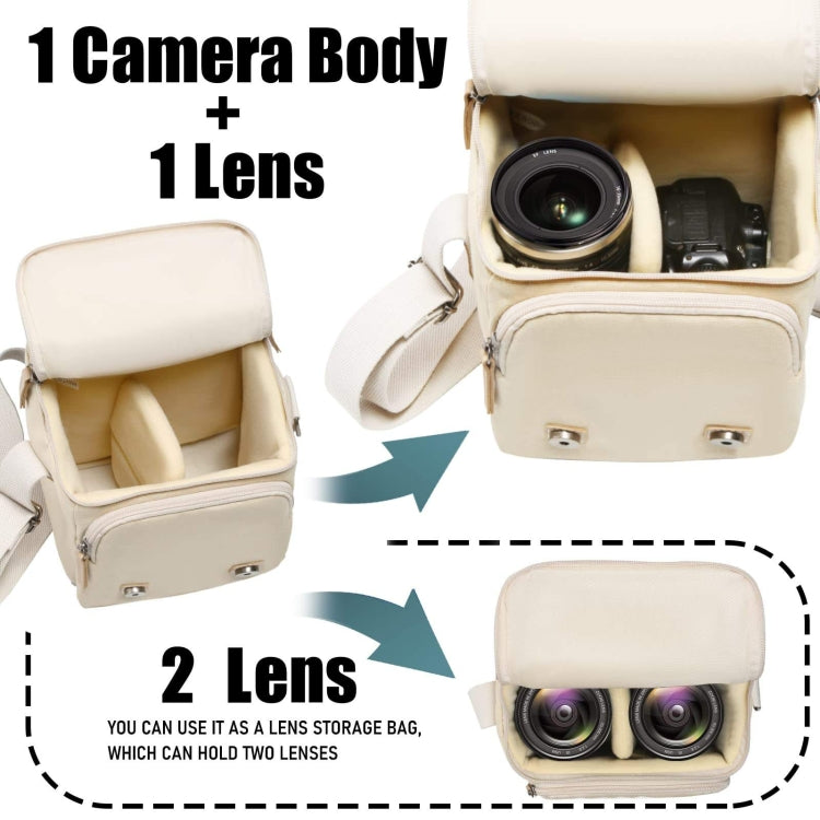 Cwatcun N1 Retro Multifunctional Canvas Waterproof Digital Camera Photography Bag, Size:22.5 x 14.5 x 27cm Beige - free shipping - PMC TechLife - Order now!