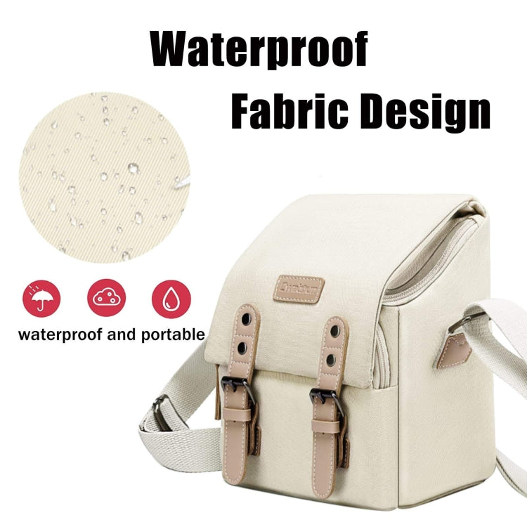 Cwatcun N1 Retro Multifunctional Canvas Waterproof Digital Camera Photography Bag, Size:18 x 12.5 x 21cm Beige - free shipping - PMC TechLife - Order now!