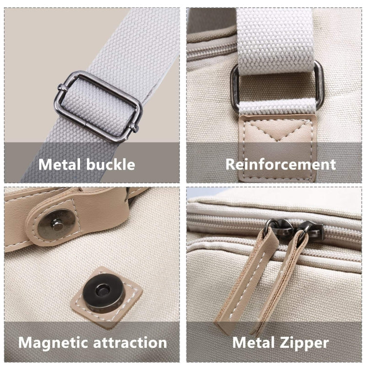 Cwatcun N1 Retro Multifunctional Canvas Waterproof Digital Camera Photography Bag, Size:18 x 12.5 x 21cm Beige - free shipping - PMC TechLife - Order now!