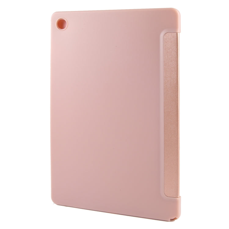 For Samsung Galaxy Tab A9+ Tri-fold Holder Flip Horizontal Flip TPU Leather Tablet Case(Rose Gold) - Galaxy Tab A9+ by PMC TechLife | Online Shopping South Africa | PMC TechLife