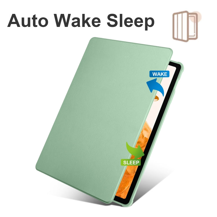 For Samsung Galaxy Tab S9+ X810 Acrylic 360 Degree Rotation Holder Tablet Leather Case(Matcha Green) - Galaxy Tab S9+ Cases by PMC TechLife | Online Shopping South Africa | PMC TechLife